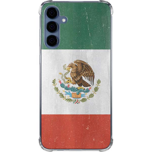 Mexico Flag Distressed Galaxy S24 Clear Case